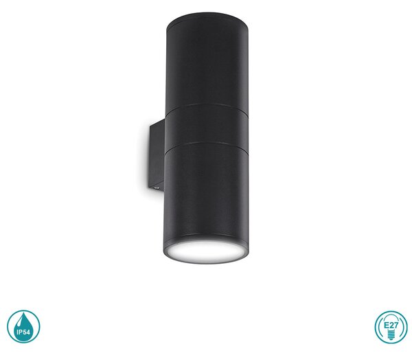 Απλίκα Εξωτερικού Χώρου Ideal Lux Gun 092317 Μαύρη