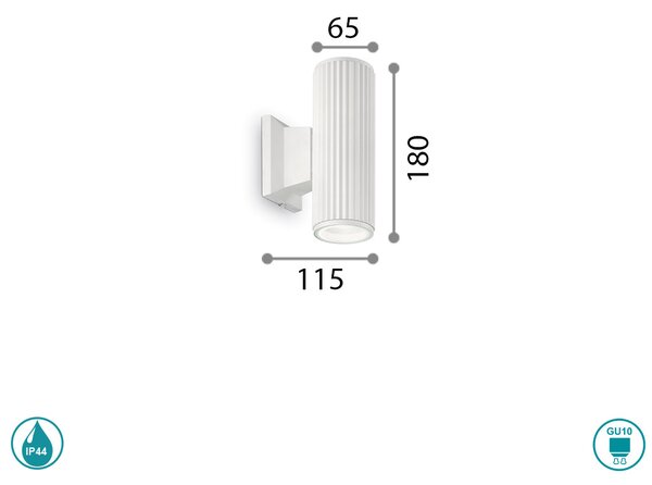 Απλίκα Εξωτερικού Χώρου Ideal Lux Base 129457 Λευκή