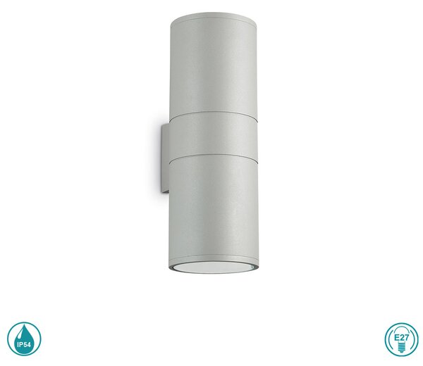 Απλίκα Εξωτερικού Χώρου Ideal Lux Gun 163604 Γκρι