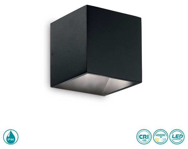 Απλίκα Εξωτερικού Χώρου Ideal Lux Rubik 142302 Μαύρη