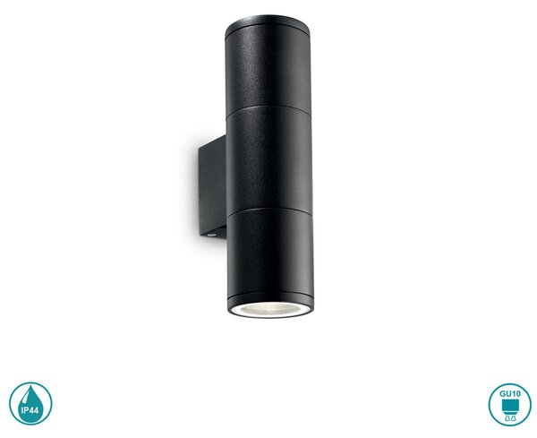 Απλίκα Εξωτερικού Χώρου Ideal Lux Gun 100395 H21 Μαύρο