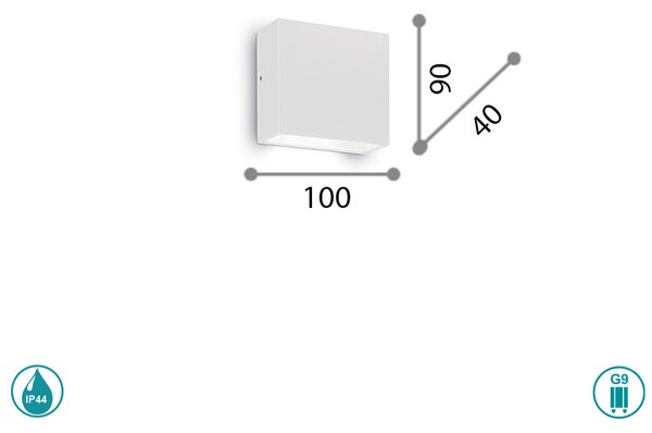 Απλίκα Εξωτερικού Χώρου Ideal Lux Tetris-1 114293 Λευκή