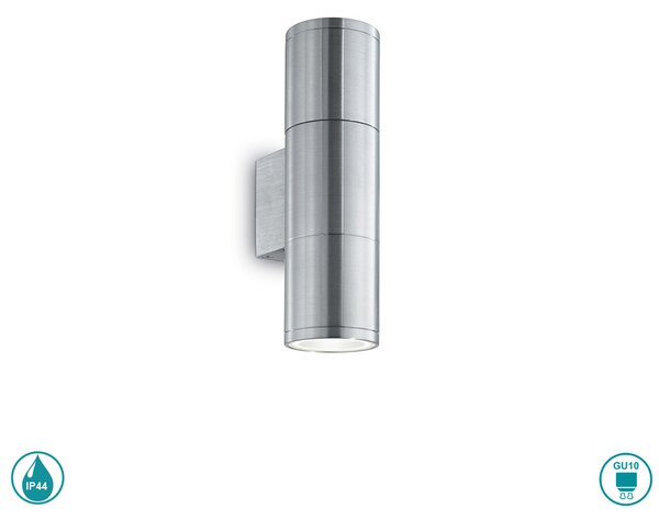 Απλίκα Εξωτερικού Χώρου Ideal Lux Gun 163628 H21 Ασημί