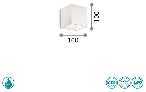 Απλίκα Εξωτερικού Χώρου Ideal Lux Rubik 149745 Λευκή