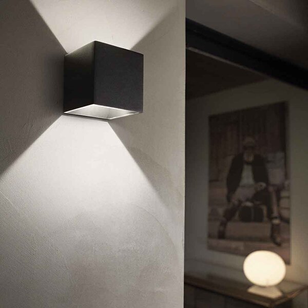 Απλίκα Εξωτερικού Χώρου Ideal Lux Rubik 142302 Μαύρη