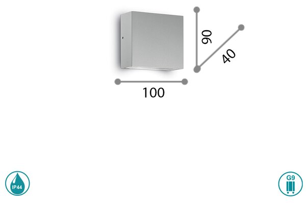 Απλίκα Εξωτερικού Χώρου Ideal Lux Tetris-1 113760 Γκρι