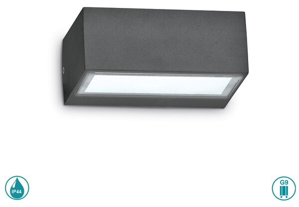 Απλίκα Εξωτερικού Χώρου Ideal Lux Twin 115368 Ανθρακί