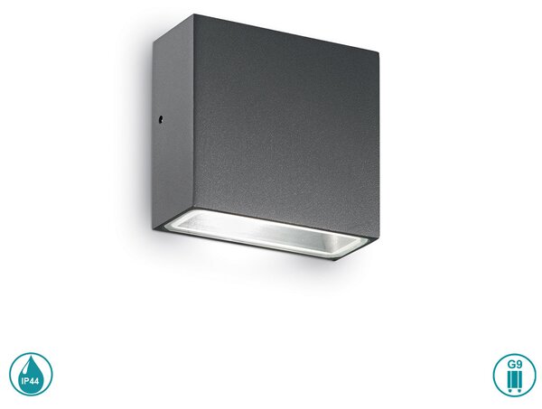 Απλίκα Εξωτερικού Χώρου Ideal Lux Tetris-1 113753 Ανθρακί