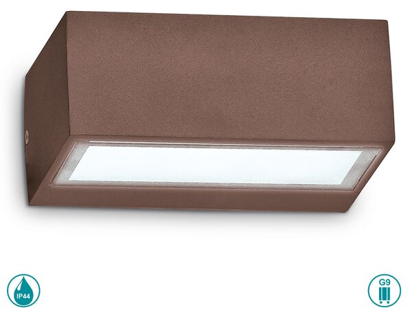 Απλίκα Εξωτερικού Χώρου Ideal Lux Twin 213330 Καφέ
