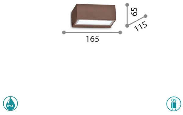 Απλίκα Εξωτερικού Χώρου Ideal Lux Twin 213330 Καφέ