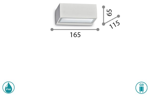 Απλίκα Εξωτερικού Χώρου Ideal Lux Twin 115351 Λευκή