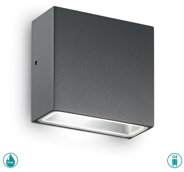 Απλίκα Εξωτερικού Χώρου Ideal Lux Tetris-1 113753 Ανθρακί