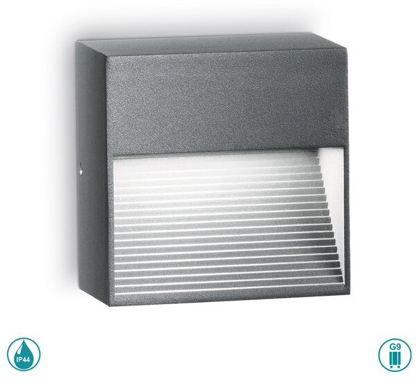 Απλίκα Εξωτερικού Χώρου Ideal Lux Down 122045 Ανθρακί