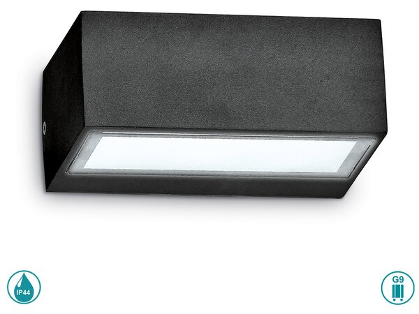 Απλίκα Εξωτερικού Χώρου Ideal Lux Twin 115375 Μαύρη