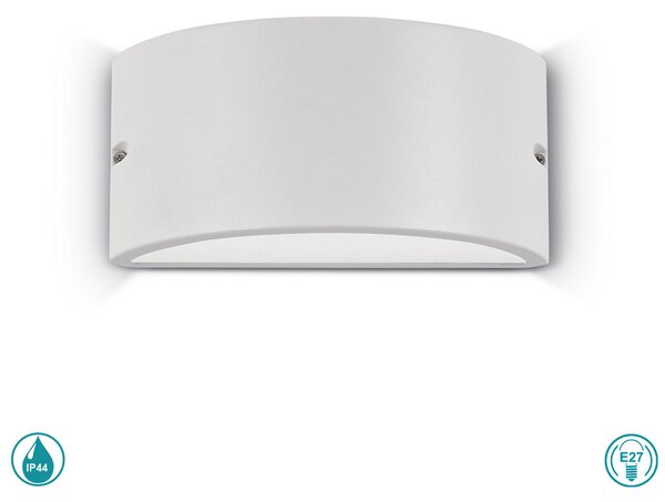 Απλίκα Εξωτερικού Χώρου Ideal Lux Rex-2 092416 Λευκή