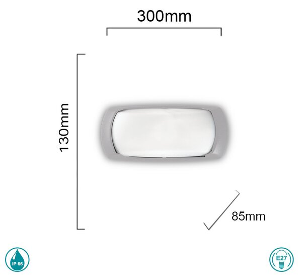 Απλίκα Εξωτερικού Χώρου Ideal Lux Francy 123769 Γκρι