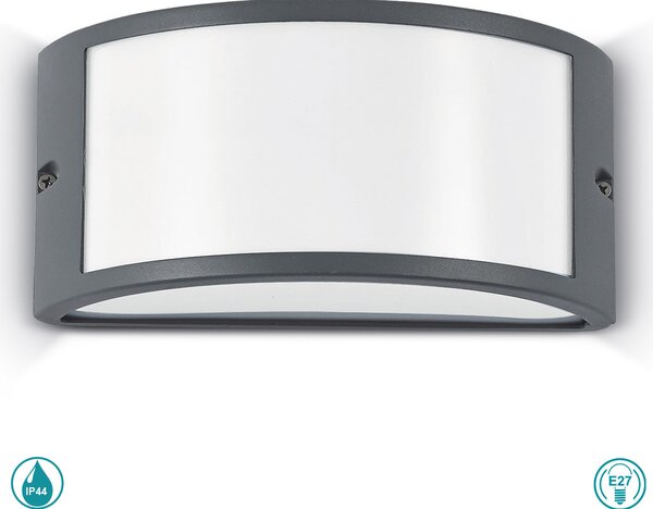 Απλίκα Εξωτερικού Χώρου Ideal Lux Rex-1 092409 Ανθρακί