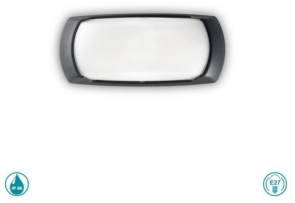 Απλίκα Εξωτερικού Χώρου Ideal Lux Francy 123783 Μαύρη