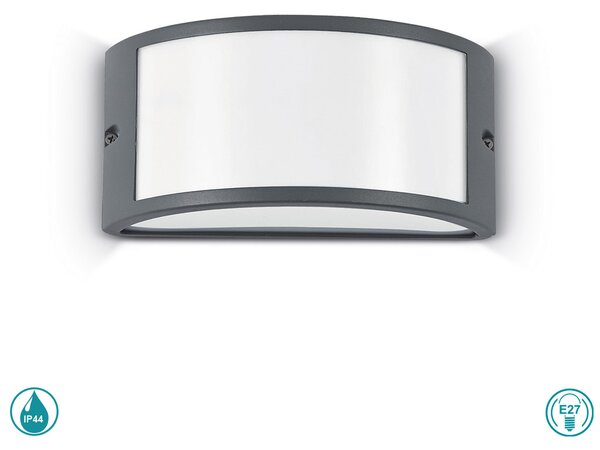 Απλίκα Εξωτερικού Χώρου Ideal Lux Rex-1 092409 Ανθρακί