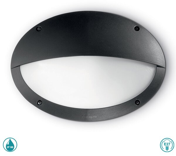 Απλίκα Εξωτερικού Χώρου Ideal Lux Maddi 096728 Μαύρη