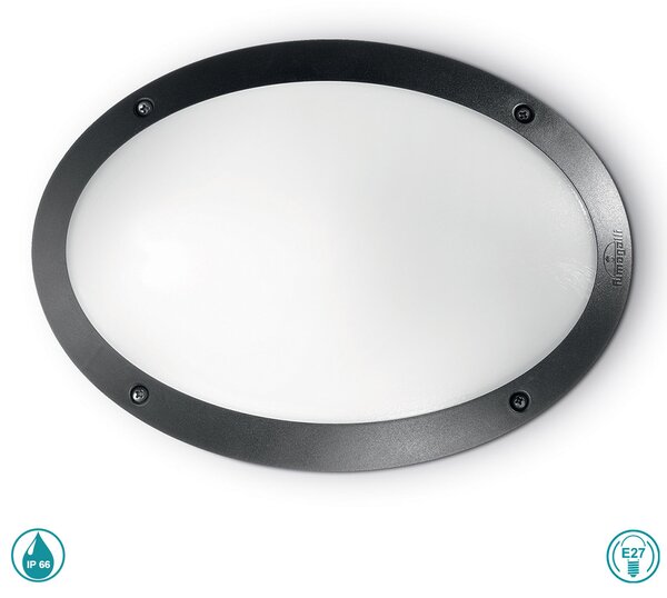 Απλίκα Εξωτερικού Χώρου Ideal Lux Maddi 096704 Μαύρη