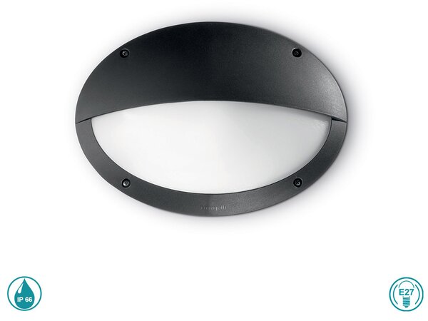 Απλίκα Εξωτερικού Χώρου Ideal Lux Maddi 096728 Μαύρη