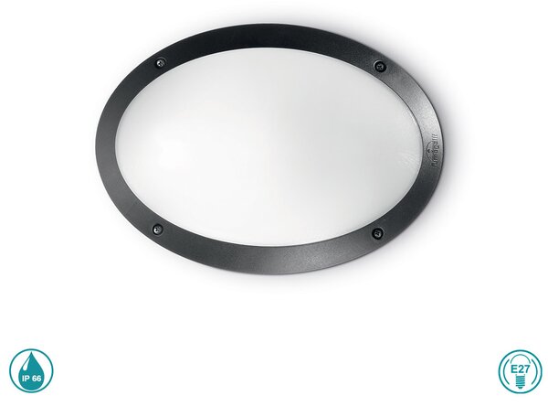 Απλίκα Εξωτερικού Χώρου Ideal Lux Maddi 096704 Μαύρη