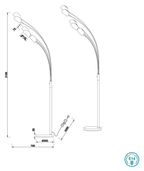 Φωτιστικό Δαπέδου RL Lighting Dito R46155032 Μαύρο Ματ