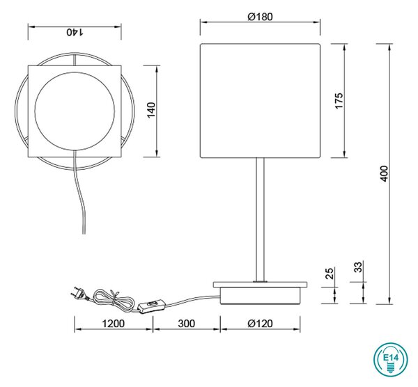 Λάμπα Επιτραπέζια Retro Trio Lighting Elmau 502100130 Ξύλο