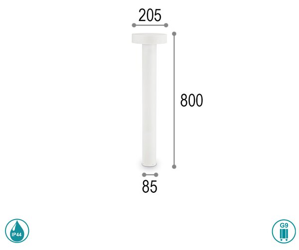 Κολωνάκι Εξωτερικού Χώρου Ideal Lux Tesla 153179 Λευκό