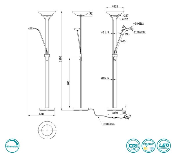 Φωτιστικό Δαπέδου RL Lighting Orson R40073532 Μαύρο Ματ