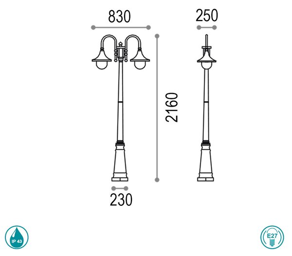Κολόνα Εξωτερικού Χώρου Ideal Lux Cima 246833 Ανθρακί