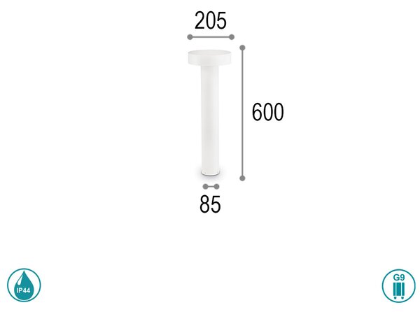 Κολωνάκι Εξωτερικού Χώρου Ideal Lux Tesla 153209 Λευκό