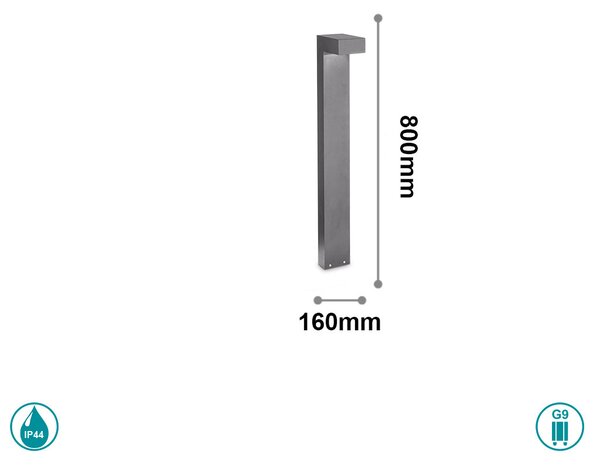 Κολωνάκι Εξωτερικού Χώρου Ideal Lux Sirio 246963 Γκρι