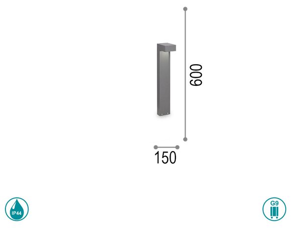 Κολωνάκι Εξωτερικού Χώρου Ideal Lux Sirio 246970 Γκρι