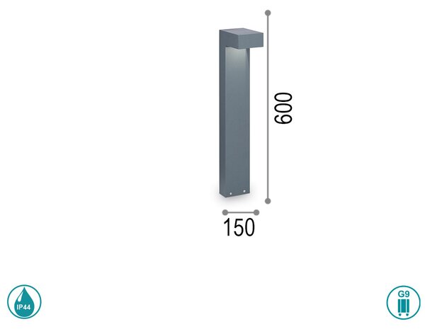 Κολωνάκι Εξωτερικού Χώρου Ideal Lux Sirio 115078 Ανθρακί