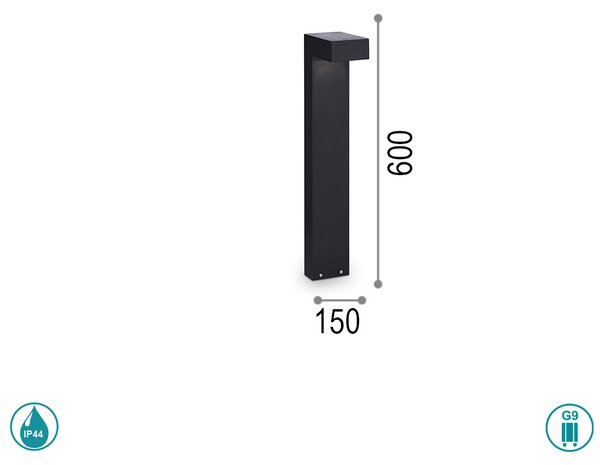 Κολωνάκι Εξωτερικού Χώρου Ideal Lux Sirio 115115 Μαύρο