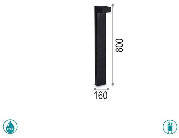 Κολωνάκι Εξωτερικού Χώρου Ideal Lux Sirio 115108 Μαύρο