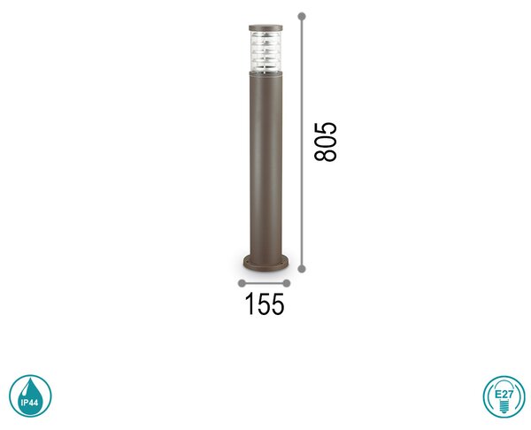 Κολωνάκι Εξωτερικού Χώρου Ideal Lux Tronco 163741 Καφέ