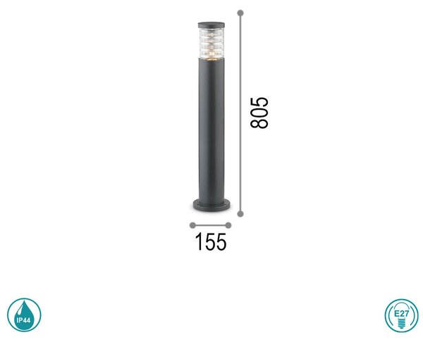 Κολωνάκι Εξωτερικού Χώρου Ideal Lux Tronco 026992 Ανθρακί
