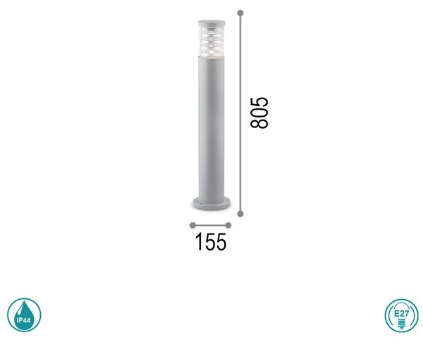 Κολωνάκι Εξωτερικού Χώρου Ideal Lux Tronco 026961 Γκρι