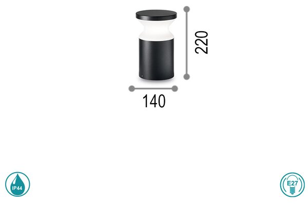 Κολωνάκι Εξωτερικού Χώρου Ideal Lux Torre 186979 H22 Μαύρο