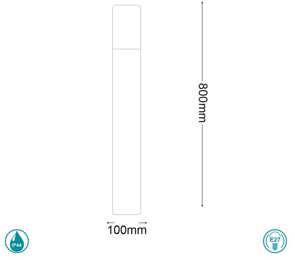 Κολωνάκι Εξωτερικού Χώρου Ideal Lux Pulsar 135908 Ανθρακί