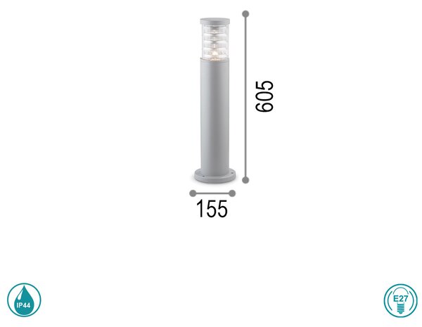Κολωνάκι Εξωτερικού Χώρου Ideal Lux Tronco 026954 Η60,5 Γκρι