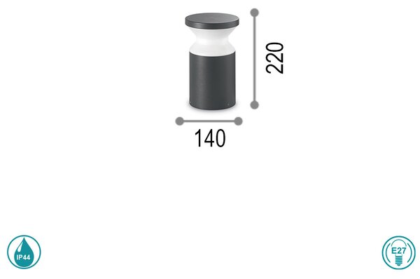Κολωνάκι Εξωτερικού Χώρου Ideal Lux Torre 158891 H22 Ανθρακί