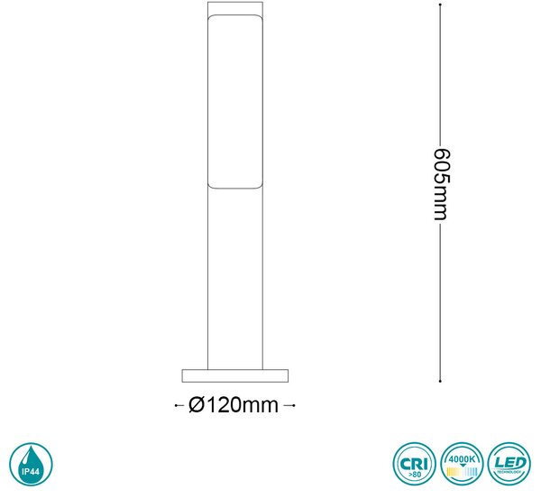Κολωνάκι Εξωτερικού Χώρου Ideal Lux Etere 246956 Καφέ