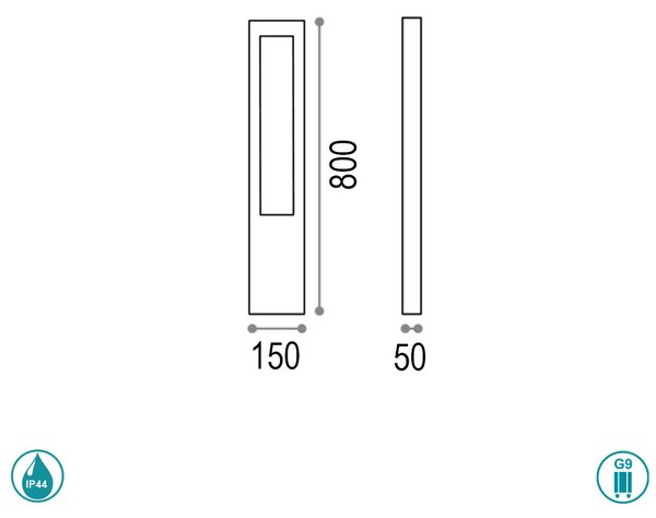 Κολωνάκι Εξωτερικού Χώρου Ideal Lux Vega 136059 Μαύρο