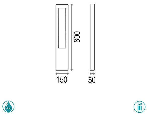 Κολωνάκι Εξωτερικού Χώρου Ideal Lux Vega 213361 Καφέ