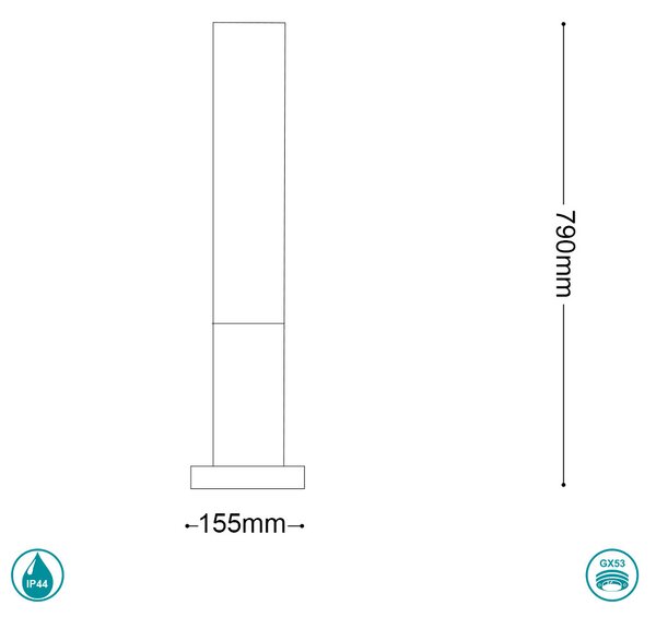 Κολωνάκι Εξωτερικού Χώρου Ideal Lux Edo Outdoor 135762 Ανθρακί