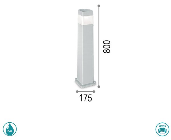 Κολωνάκι Εξωτερικού Χώρου Ideal Lux Elisa 187884 Γκρι